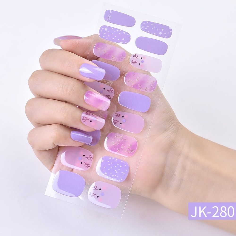 1 Sheet 18 PCS Christmas Semi Cured Gel Nail Strips Red Glitter Gel Nail Stickers | Gel Nail Wraps