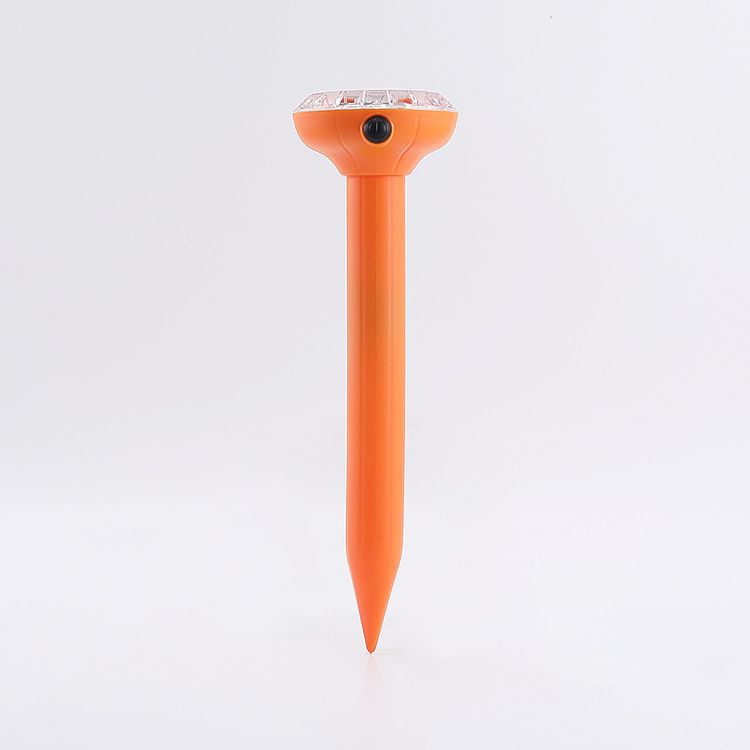 Orange Solar Snake and Rodent Repeller 4 Pack - 25cm Solar Powered Ground Stakes with Sonic Vibration, IPX4 Rain Resistance for Gardens, Lawns and Outdoor Areas