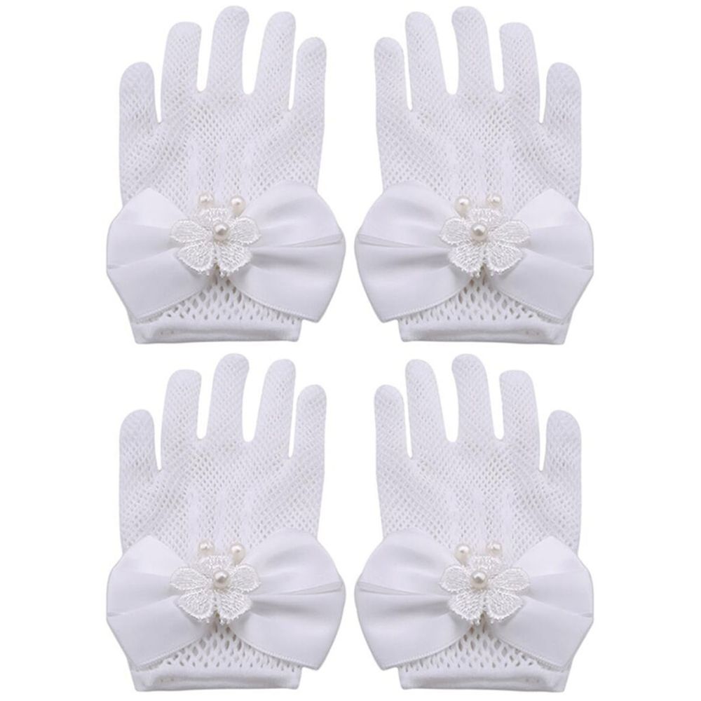 2 Pairs Gloves Kids Mittens Girl Performance Girls Wedding Lace Decorative Child