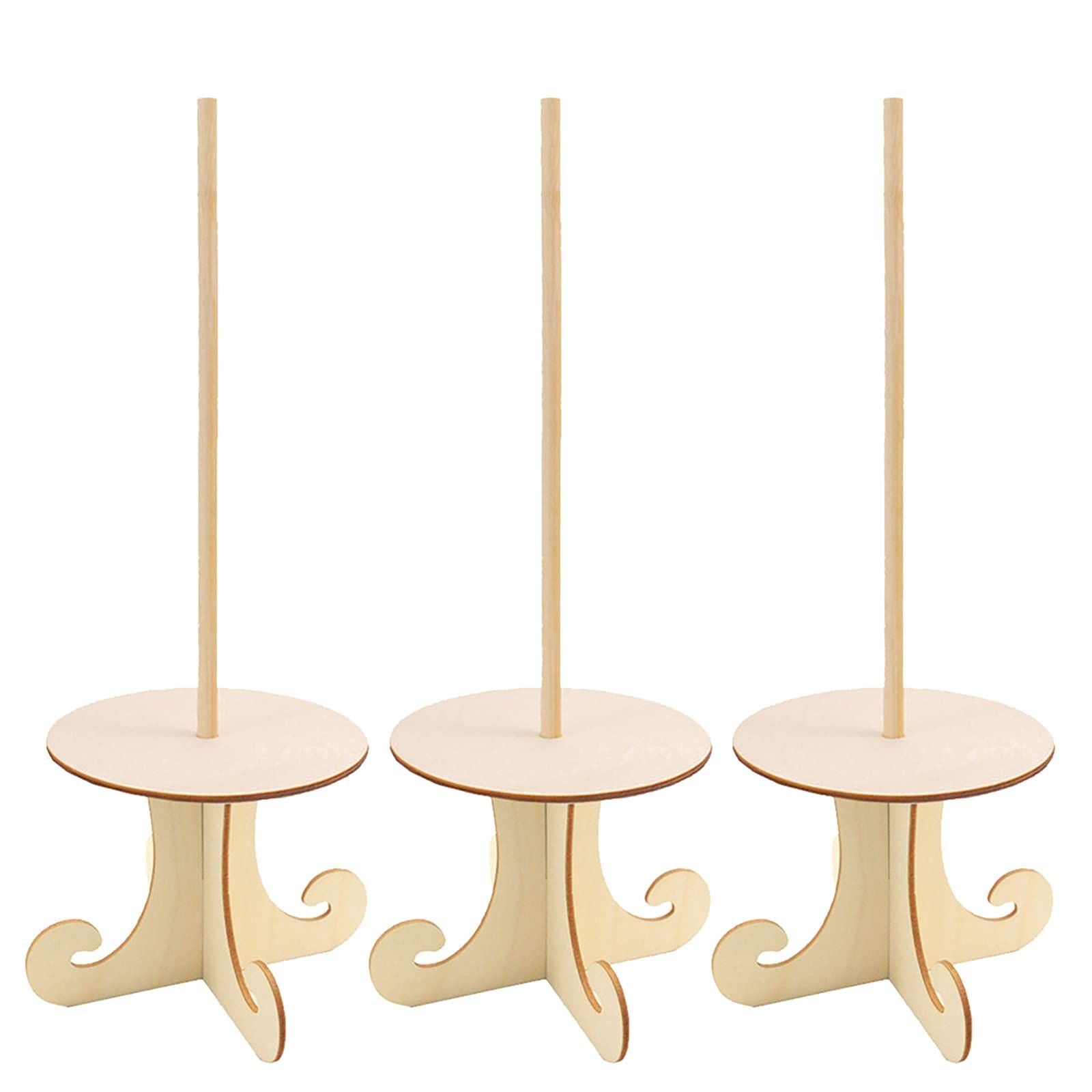 Wooden Donut Display Doughnuts Stands Wood Donut Stand Holder for Birthday Wedding Party Cake Decor 3Pack