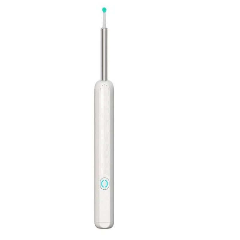 White Ear Cleaner High Precision Ear Wax Removal Tool with Camera LED Light Wireless Otoscope Smart Ear Cleaning Kit(8-piece Set)