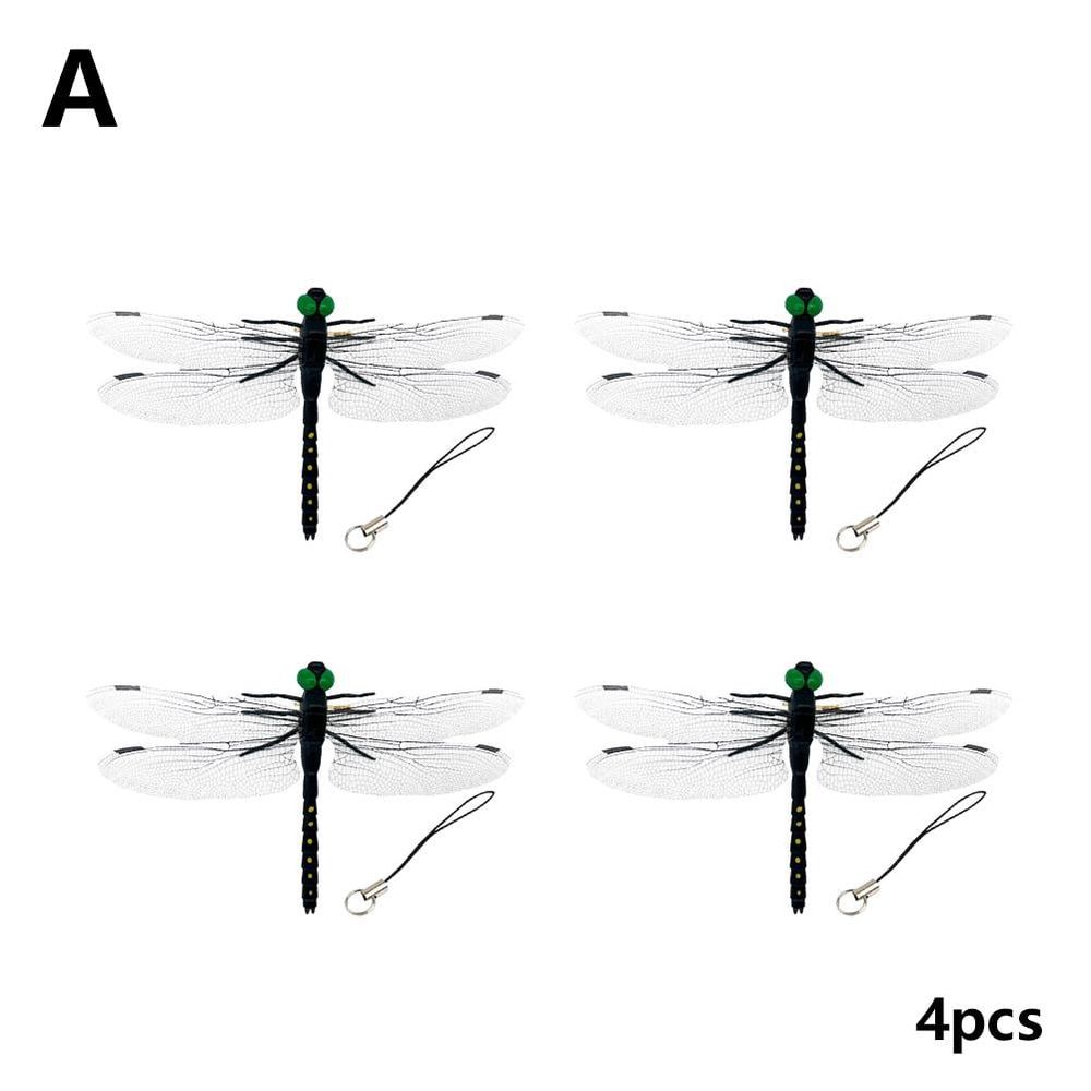 Realistic Dragonfly Hat Clip & Repellent - Artificial Insect Fly & Bug Deterrent for Outdoor Garden, Camping, Fishing - Durable PVC, 5.5" Wingspan (10 Pack)