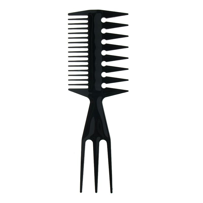 Men's Barber Shop Retro Back Head Styling Texture Comb Trident Jian PP Plastic Large Toothed Wide Toothed Oil Haircomb
