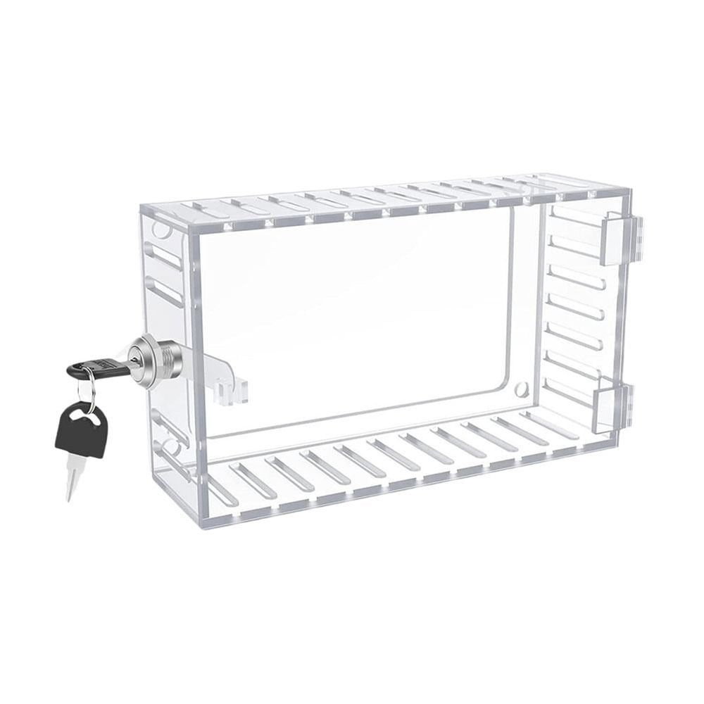Universal Thermostat Lock Box with Key,Clear Thermostat Cover with Lock On Lock Thermostat Wall Box