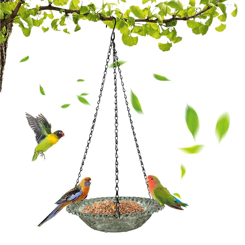 Bird Baths Feeder Hanging Birdbaths for Outdoors Wildlife Feeder Bird Water, Bird Seed 9.3inch