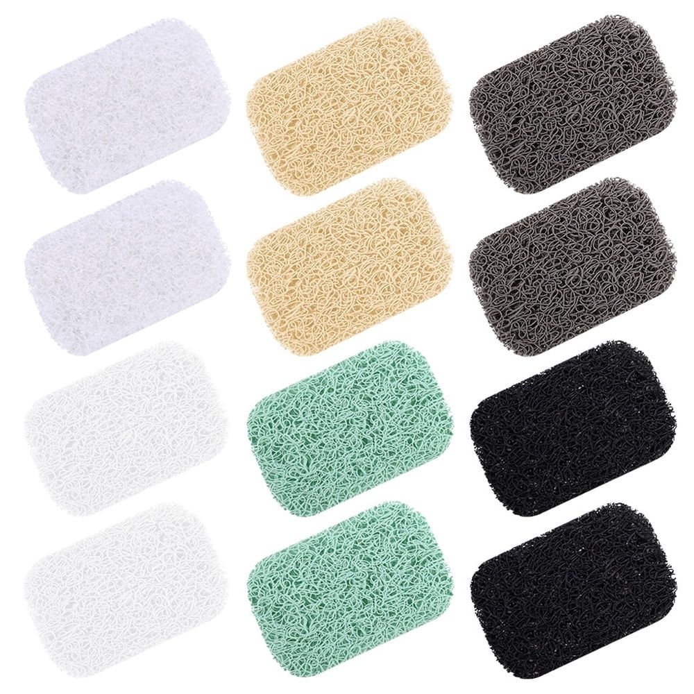 12 Pcs Soap Saver for Bar Soap, Soap Holder Accessory, Soap Saver Pads, Draining Soap Bar Holder, Self Draining Pads, Non-Slip PVC Dishes Soap Holder Accessory for Bath Supplies