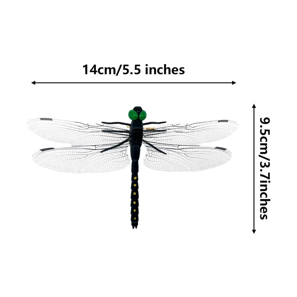 Realistic Dragonfly Hat Clip & Repellent - Artificial Insect Fly & Bug Deterrent for Outdoor Garden, Camping, Fishing - Durable PVC, 5.5" Wingspan (10 Pack)