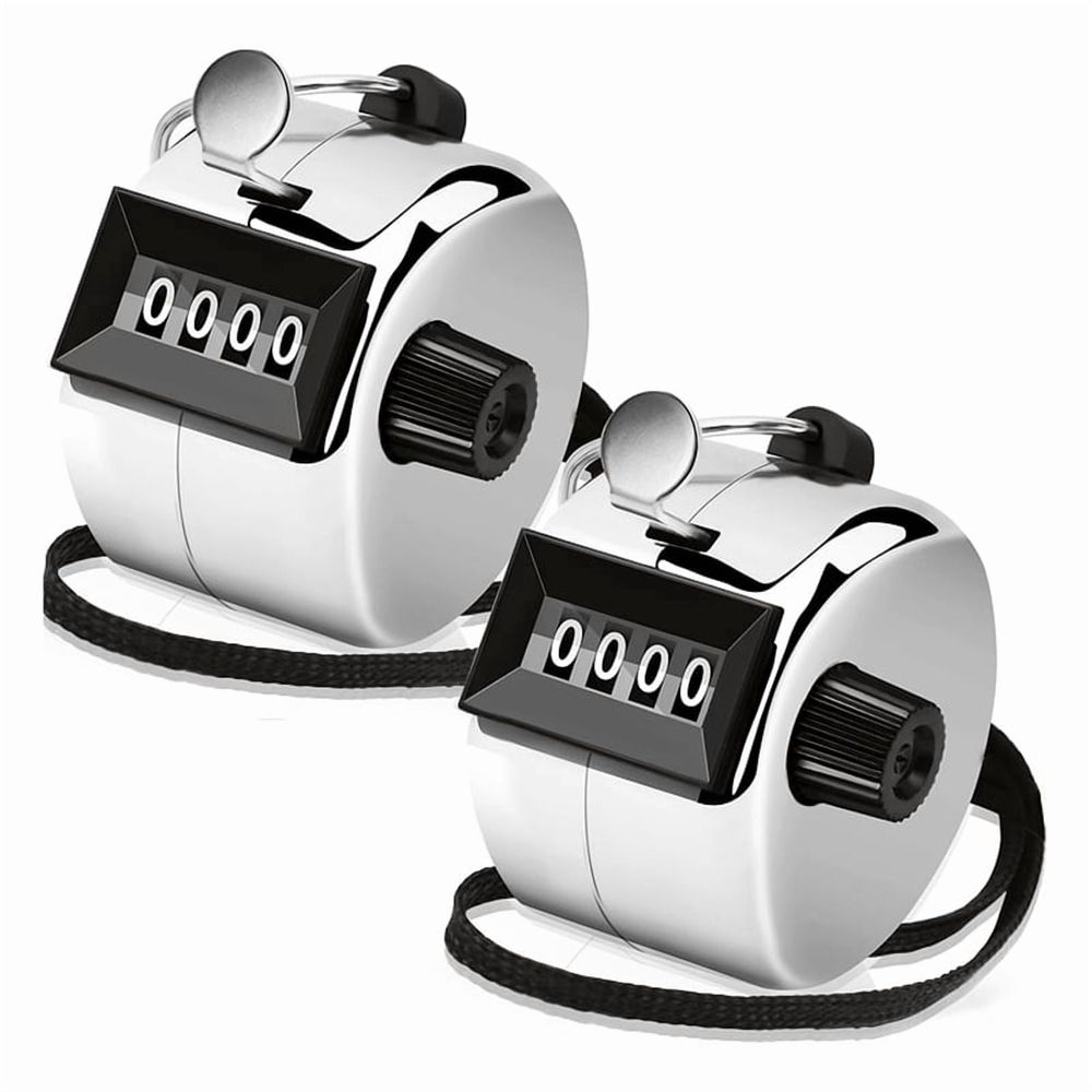 2 Pack Clicker Counter, Hand Tally Counter Clicker, 4 Digit Mechanical Palm Click Counter for Coaching, Sports Events