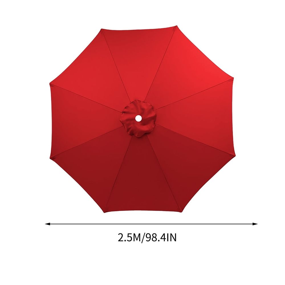 6.6FT Outdoor Patio Umbrella Cloth Replacement, Outdoor Patio Market Umbrella with 6 Sturdy Umbrella Ribs, UV Protection, Waterproof (No Umbrella Stand)