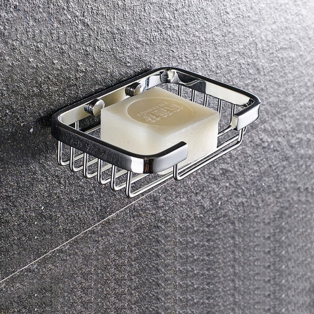 Wall Mounted Soap Dish Stainless Steel Soap Holder Bathroom Storage Draining Silver 1Pack 11.8*3.7in