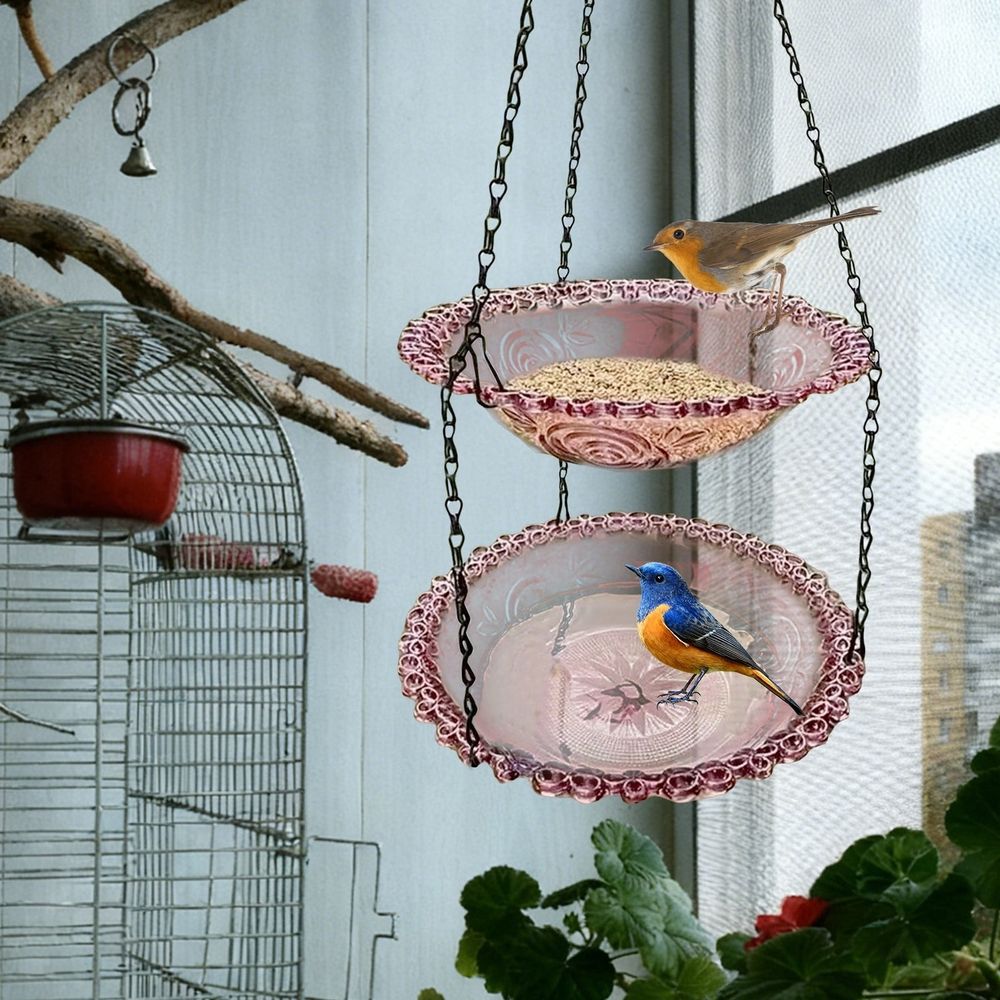 Squirrel Proof Bird Feeder With Large Capacity For Outdoor Garden Wild Bird Watching And Attracting Various Species Pig Feeders for outside Birds Feeders for outside Squirrel Baffle for 4x4 Post