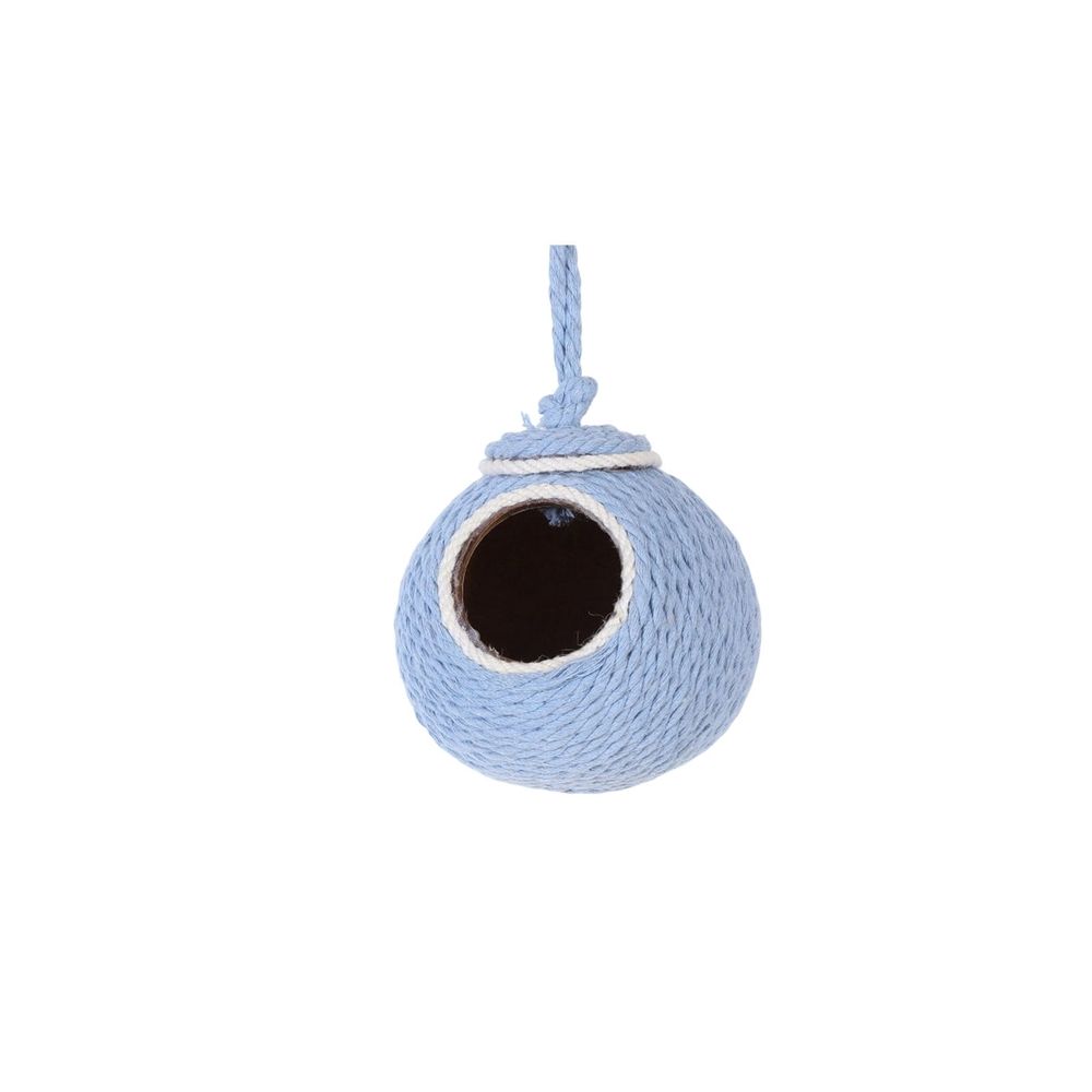Natural Bird Shelter and Feeder – Handwoven Rope Habitat for Small Birds, Durable Hanging Hut for Roosting, Nesting & Outdoor Decor
