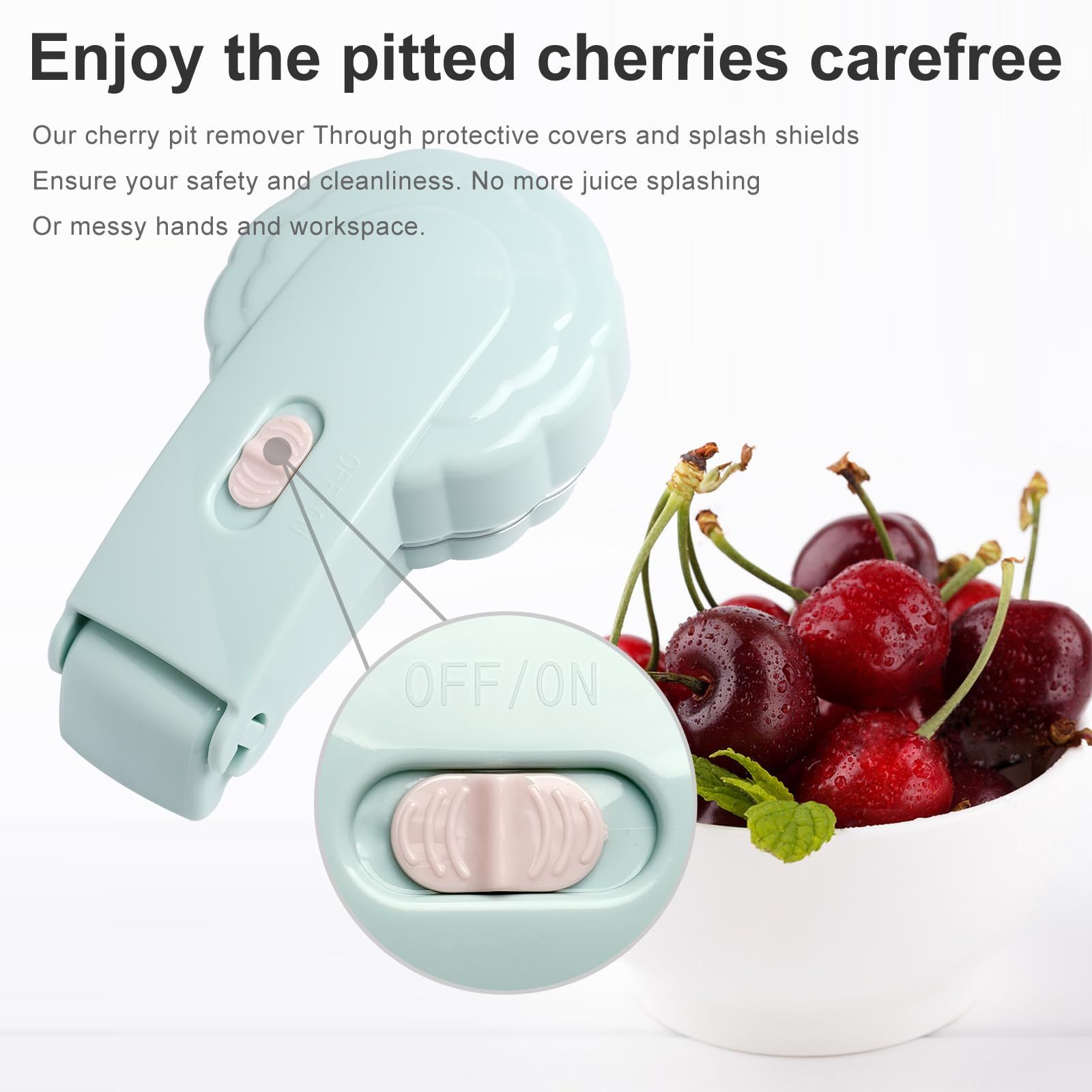 Cherry Pitter Tool Pit Remover - Cherry Seed Remover 6 at a Time - Portable Cherry Core Remover - Multi Cherry Pitter (Green)