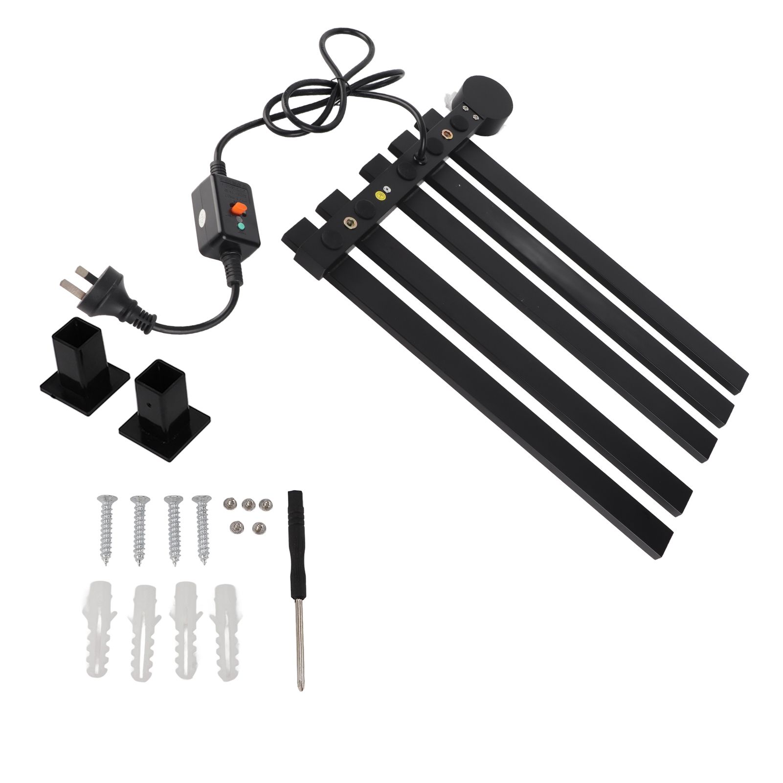 Heated Towel Rack Aluminum 5 Bars Smart Constant Temperature Towel Warmer Electric Towel Drying Rack for Bathroom Black AU Plug 220V