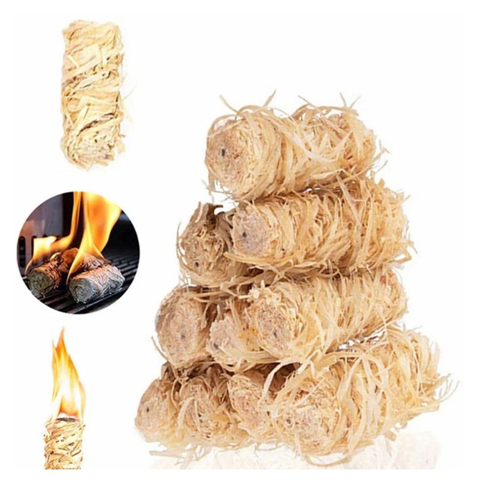 1 Pcs Natural Wood & Wax Fire Starters for Fire Pit, For Fireplace, Pellet Stove, Fire Pit, BBQ, Chimney, Pizza Oven Charcoal Starter, Waterproof-Natural Fire Starters