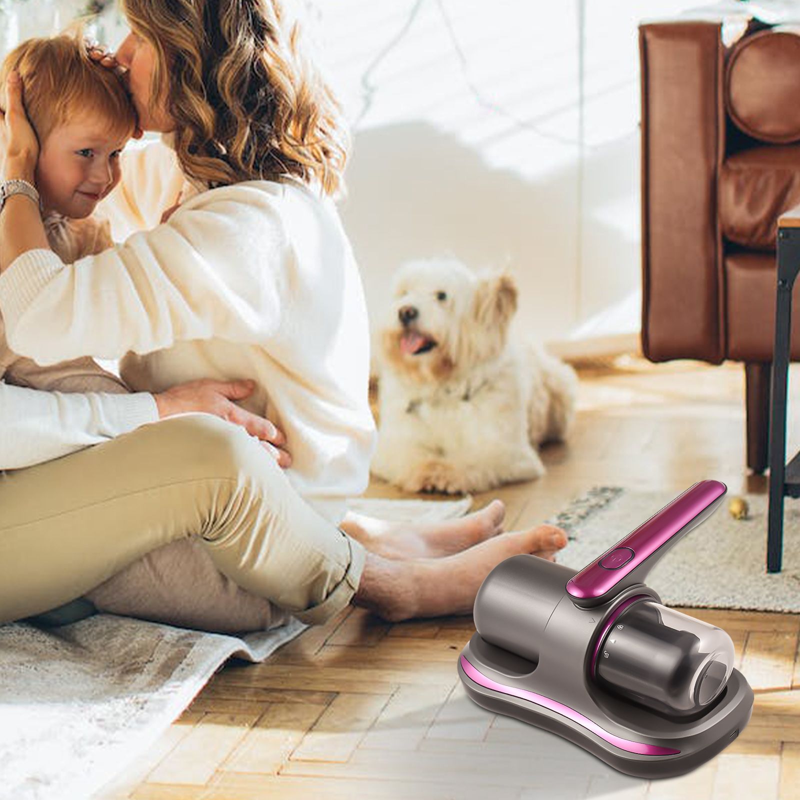 Bed Vacuum Cleaner 8KPa Suction Cordless Mattress Vacuum Cleaner with HEPA Filter 100W Kills Allergens Mite Handheld Vacuums 2- Speed Deep Cleaner for Bed Cleaning / Sheet / Fabric / Pillow / Sofa