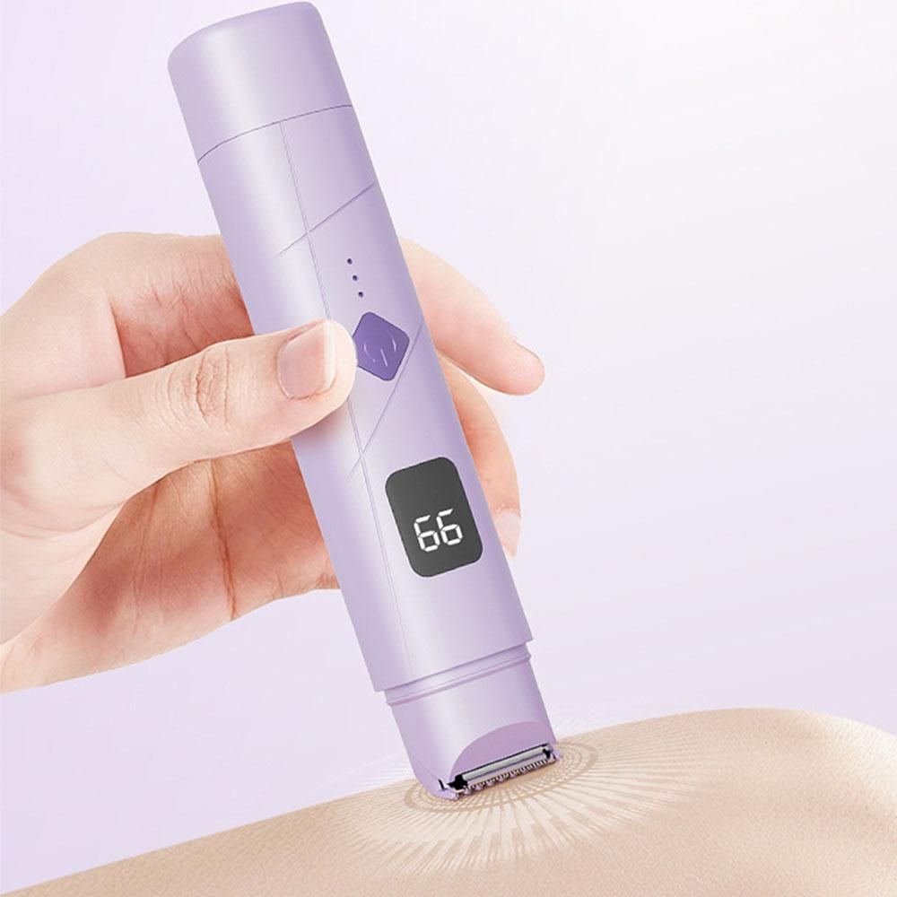 2 in 1 Women Electric Shaver Dual Head Bikini Trimmer Body Hair Trimmer Facial Hair Remover - Purple