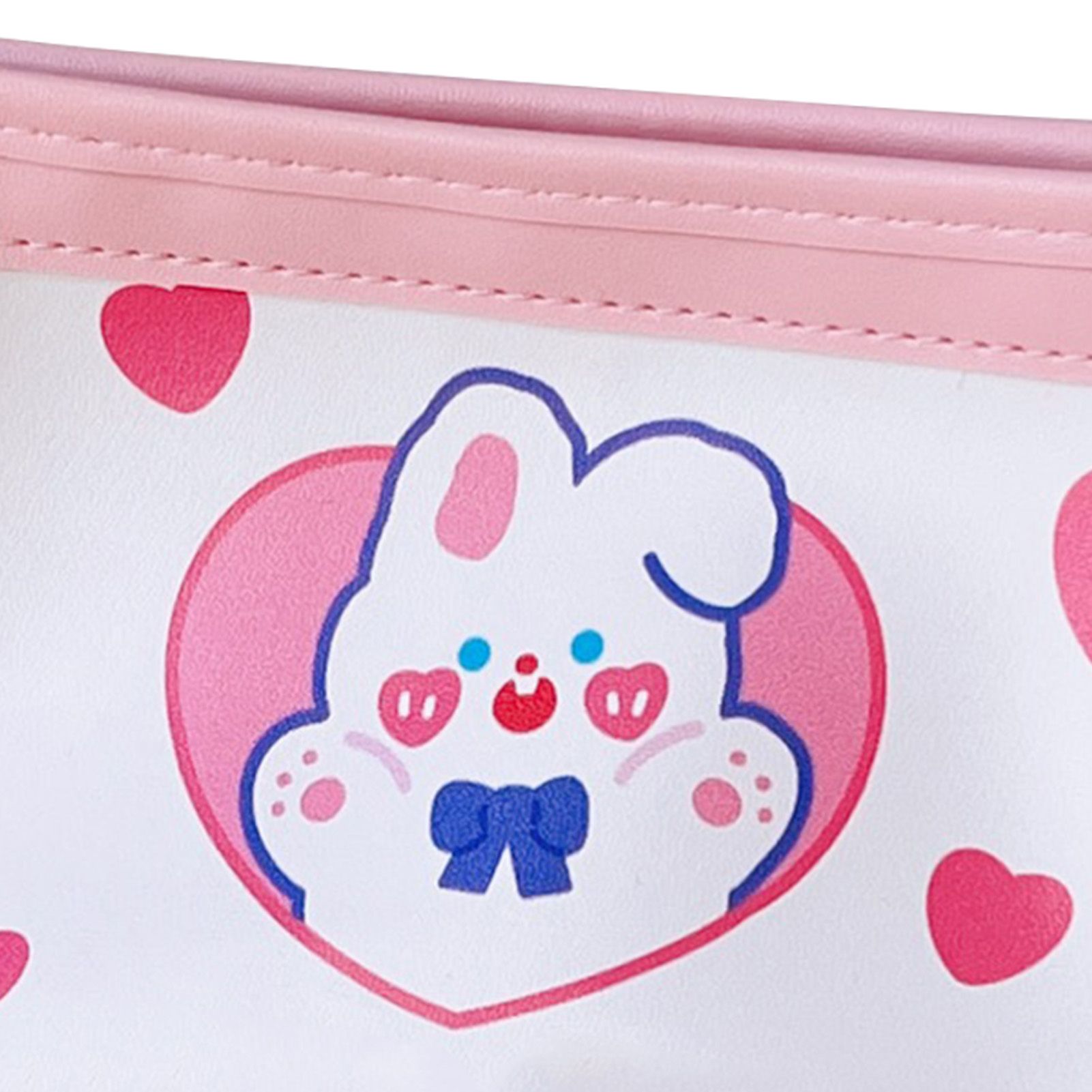 Pencil Case Cute Love Bunny Cartoon PU Large Capacity Stationery Bag for Makeup Gift
