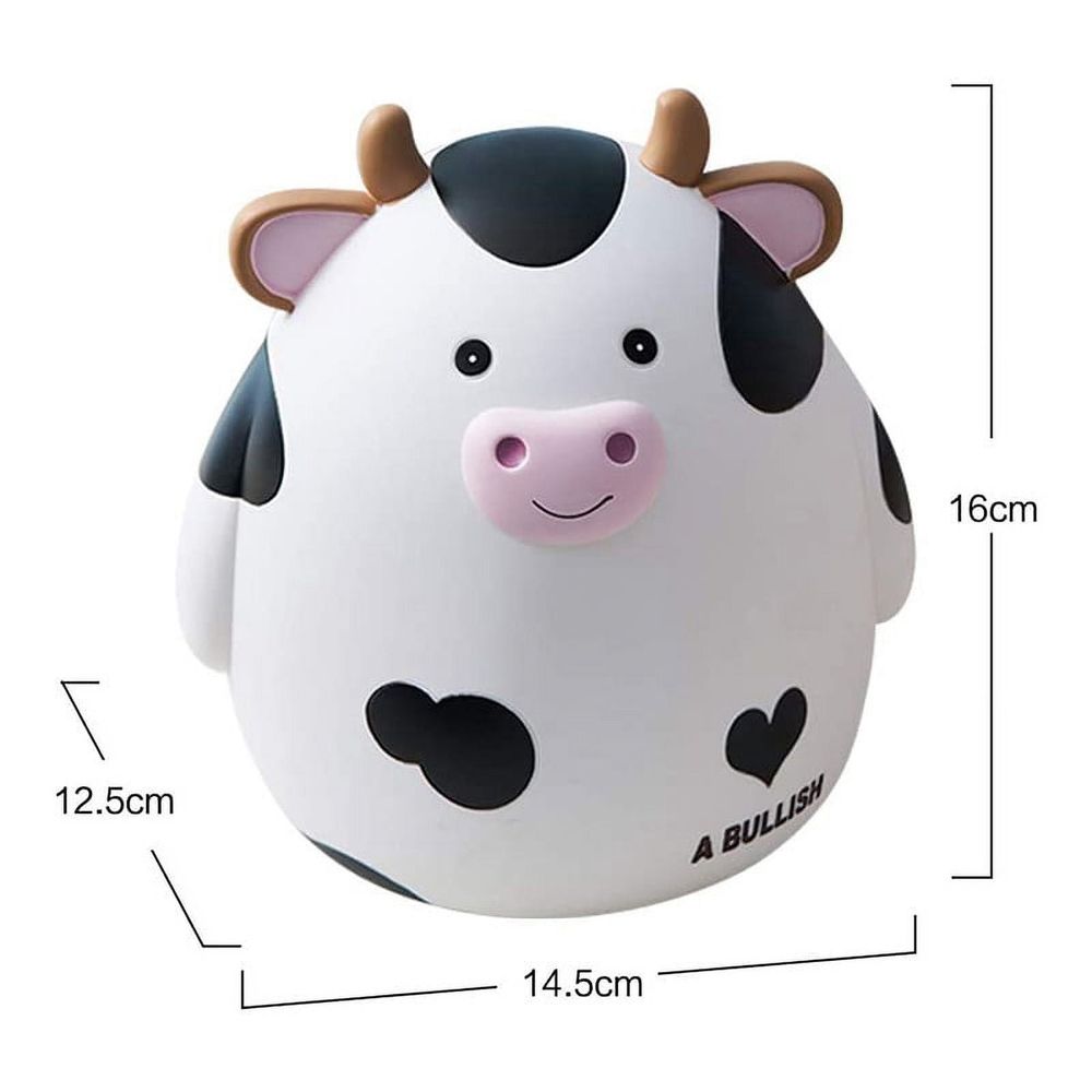 Piggy Bank,Cute Cow Money Bank for and Girls,Children's Shatterproof Coin Bank,Best Birthday for Children,White