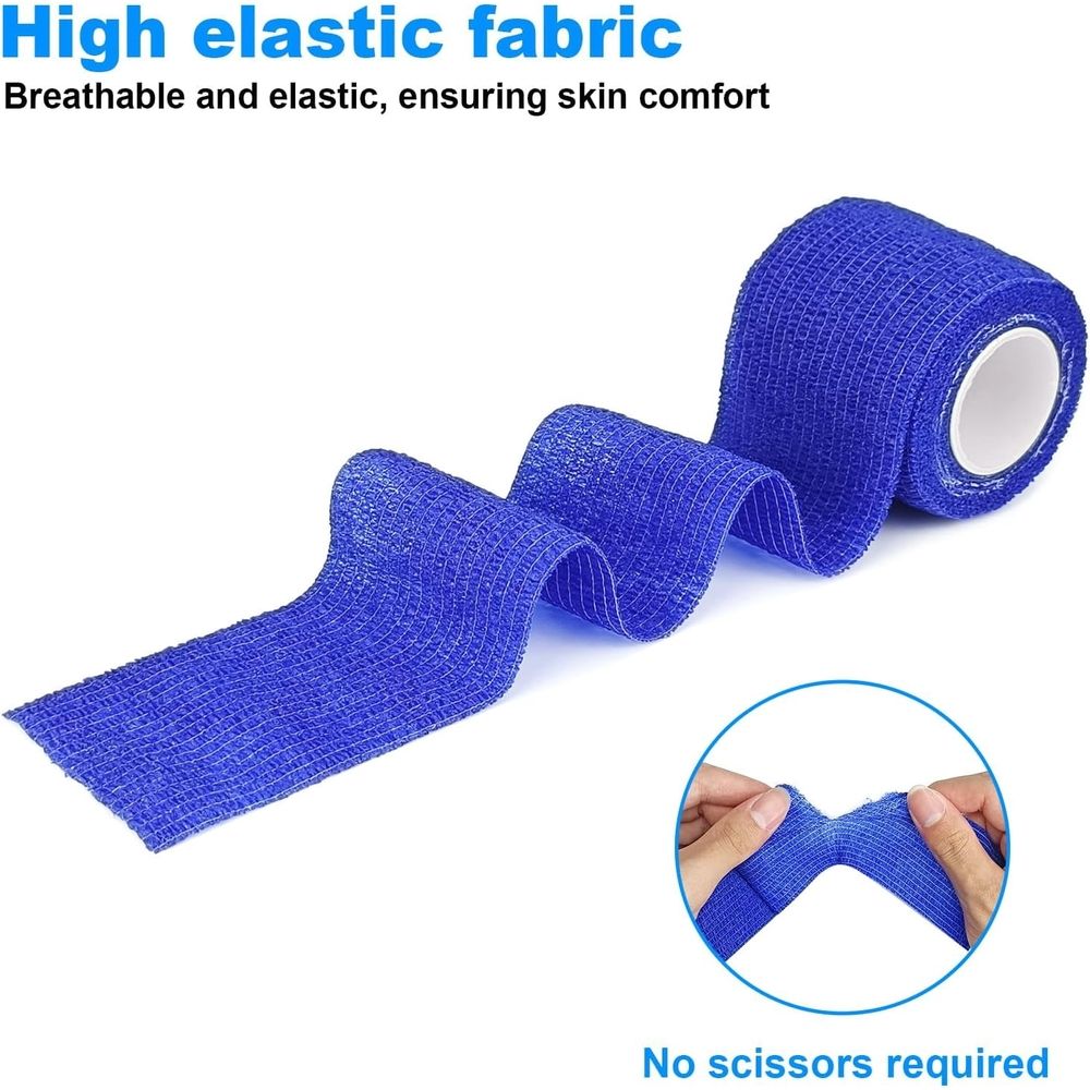 12 Rolls Athletic Pre Wrap Tape,2 Inch x 5 Yards Self Adhesive Bandage Wrap Cohesive Wrap Bandages for Athletic Baseball Wrist Tape,Sports,Pets,Wrist,Ankle,Hands Knees