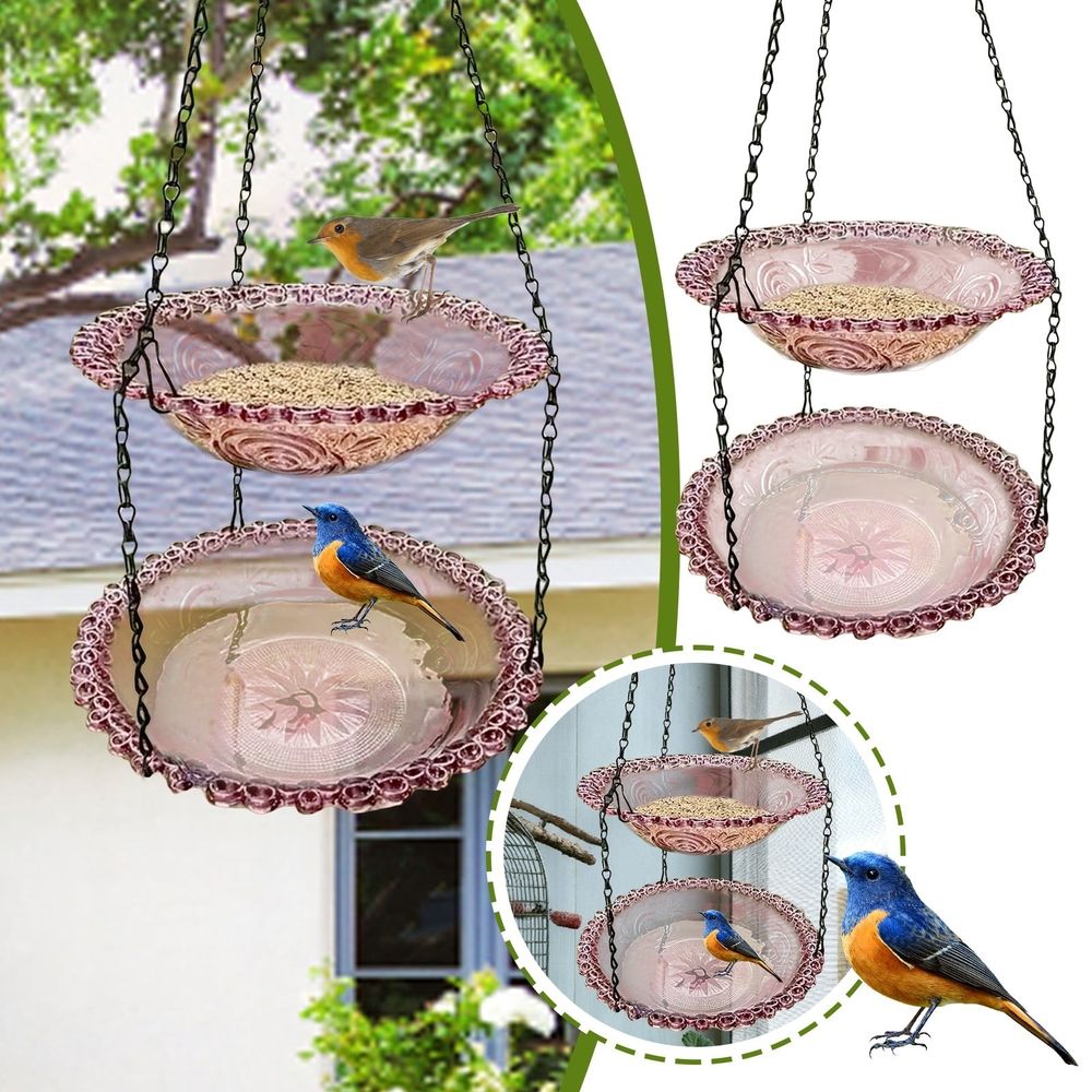 Squirrel Proof Bird Feeder With Large Capacity For Outdoor Garden Wild Bird Watching And Attracting Various Species Pig Feeders for outside Birds Feeders for outside Squirrel Baffle for 4x4 Post