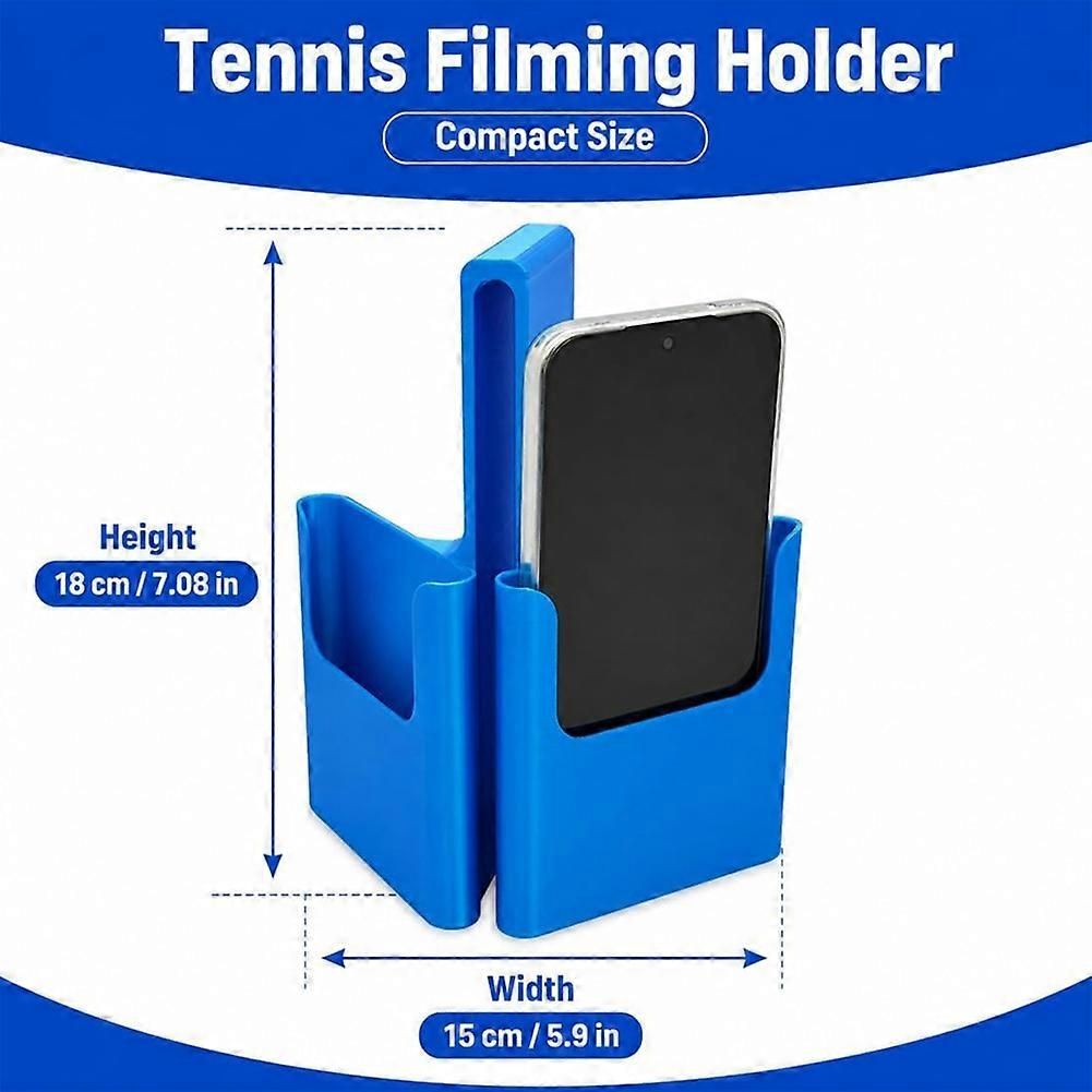 Universal Tennis Net Camera Mount for Phones and Cameras, Pickleball Training Video Recording Holder, Blue