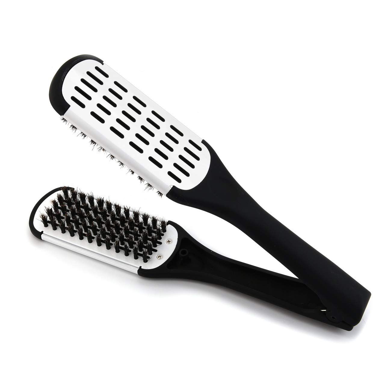 Double Sided Brush Clamp Straightener Hair Straightening Comb Styling Tools for Smoothing and Straight Hair Styles