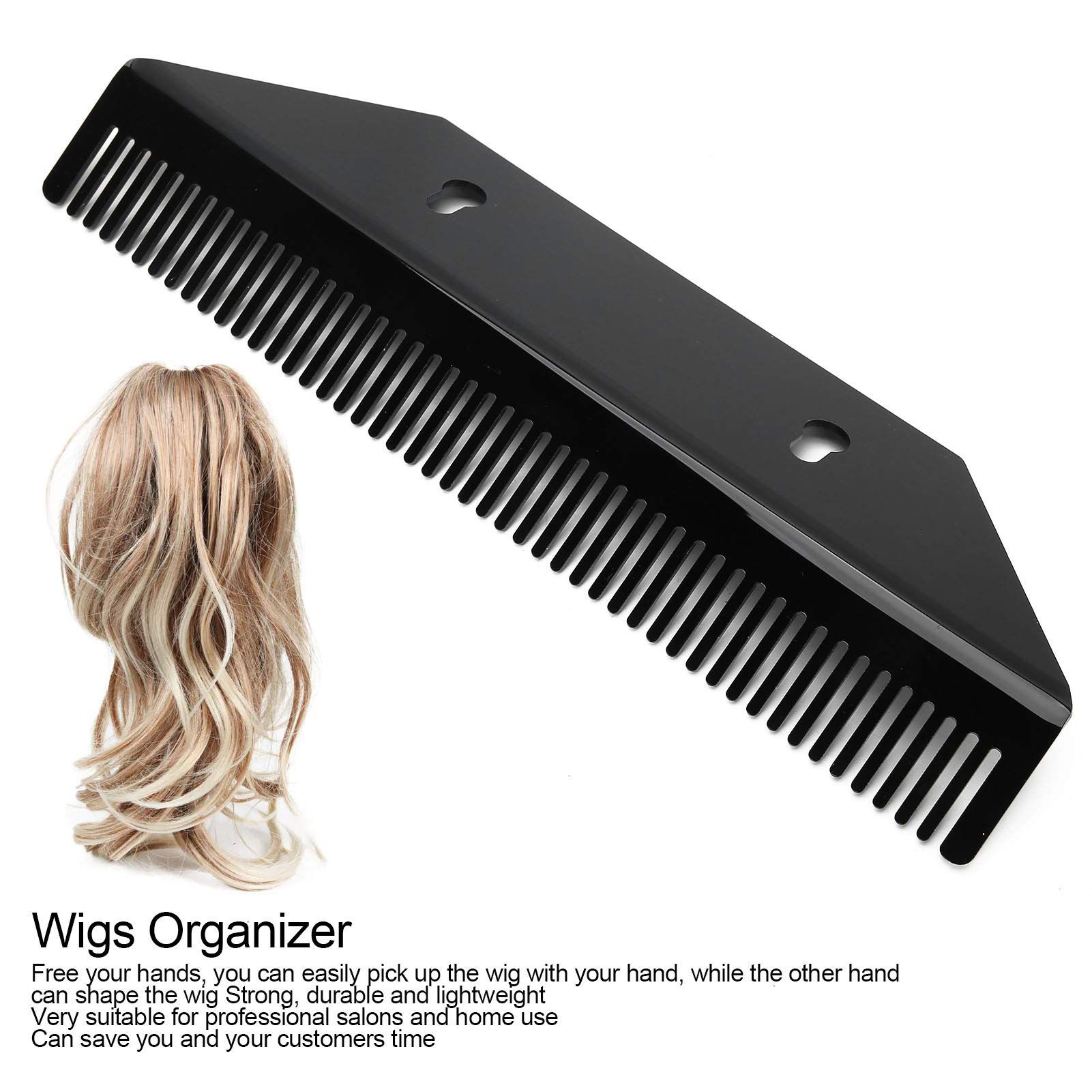 Hair Extension Holder, Hair Extension Acrylic Hair Strands Holder Display Lightweight Wigs Organizer(black)