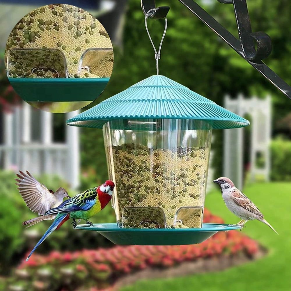 Plastic Bird Feeder Hanging Peanut Nut Feeding Station Garden Seed Dispenser Holder Container