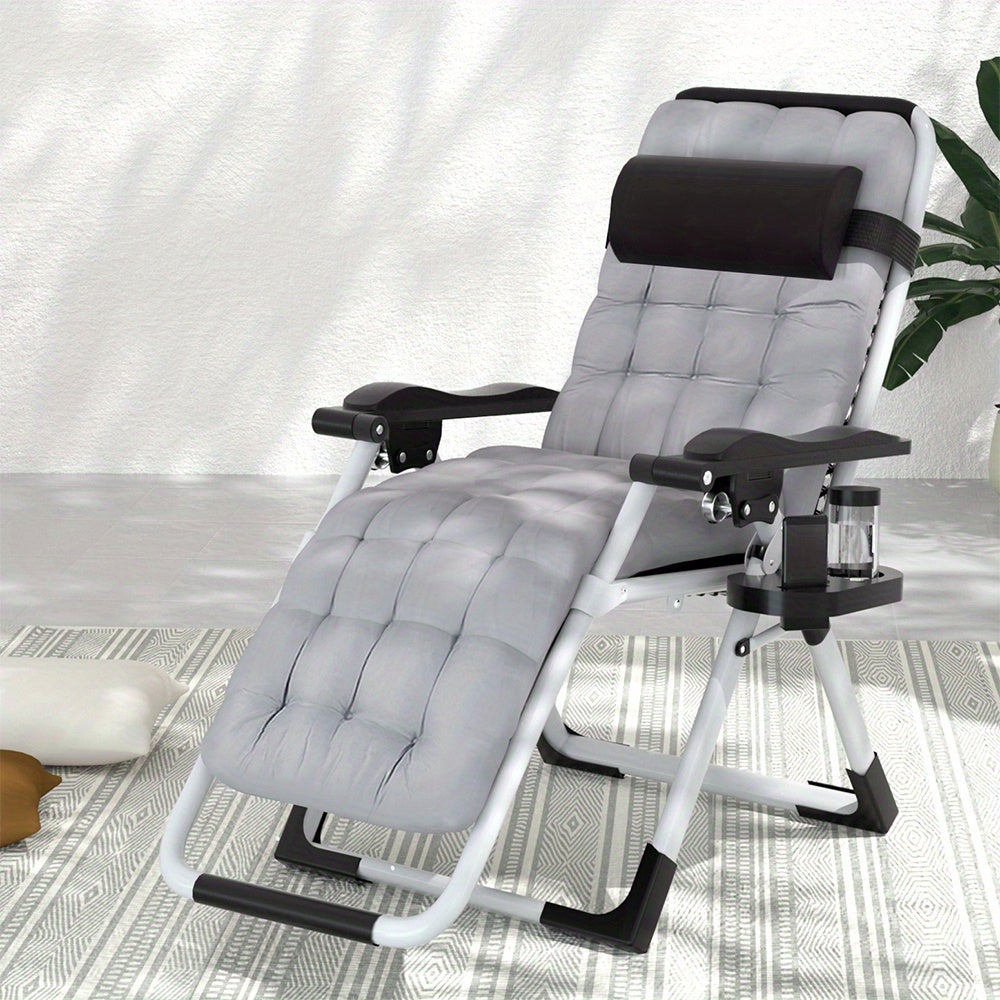 NNETM Zero Gravity Folding Lounge Chair – Adjustable Outdoor Recliner (Gray)-2