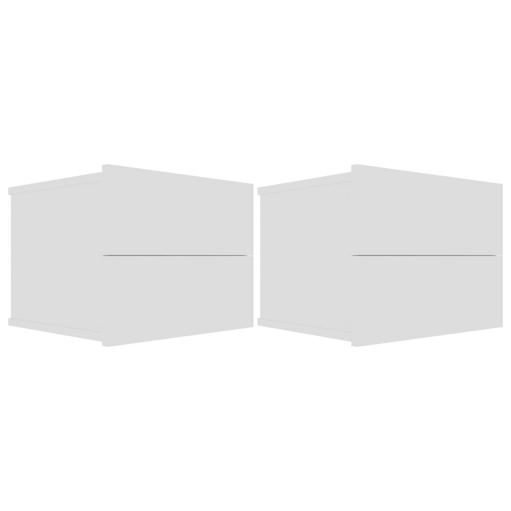 NNEVL Bedside Cabinets 2 pcs White 40x30x30 cm Chipboard
