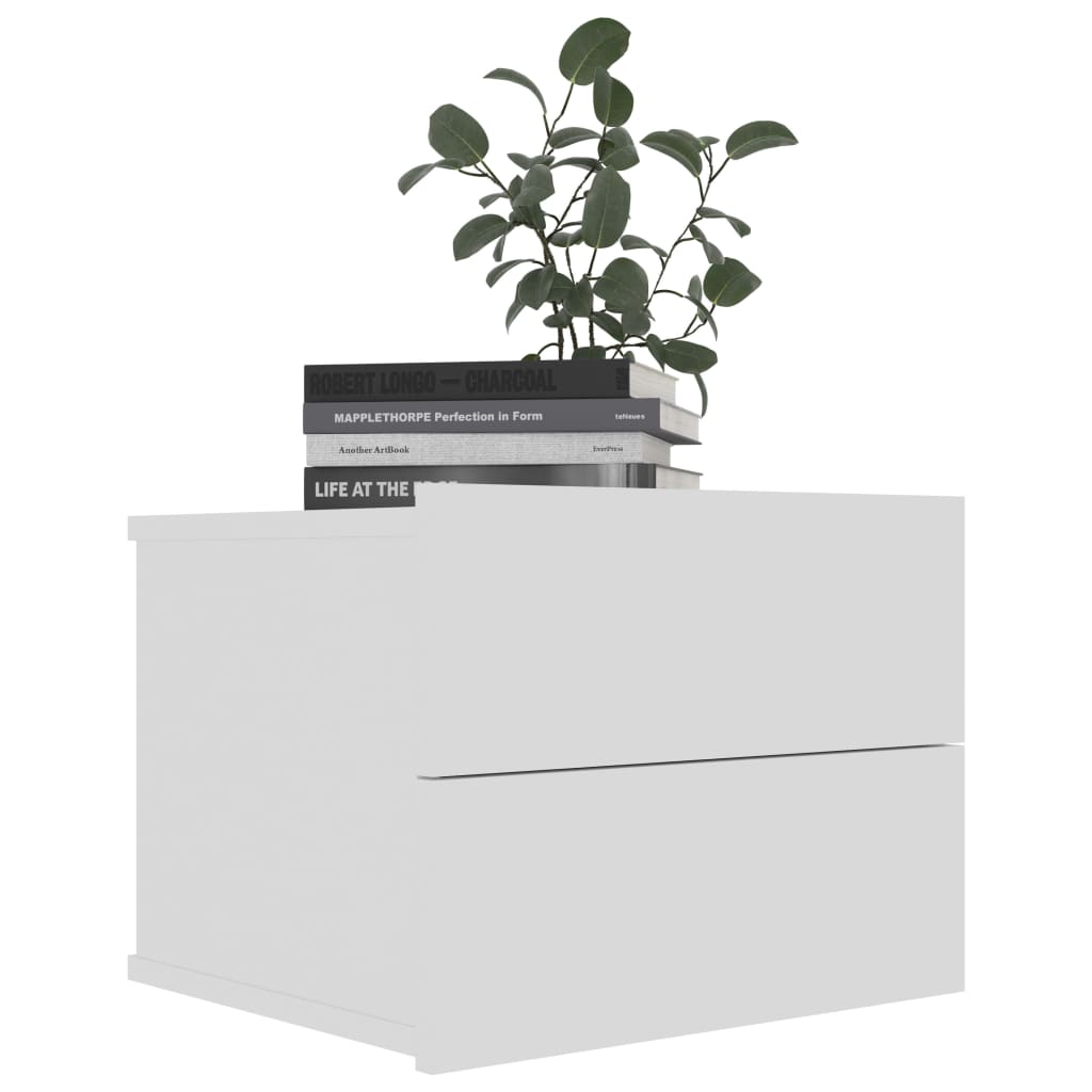 NNEVL Bedside Cabinets 2 pcs White 40x30x30 cm Chipboard