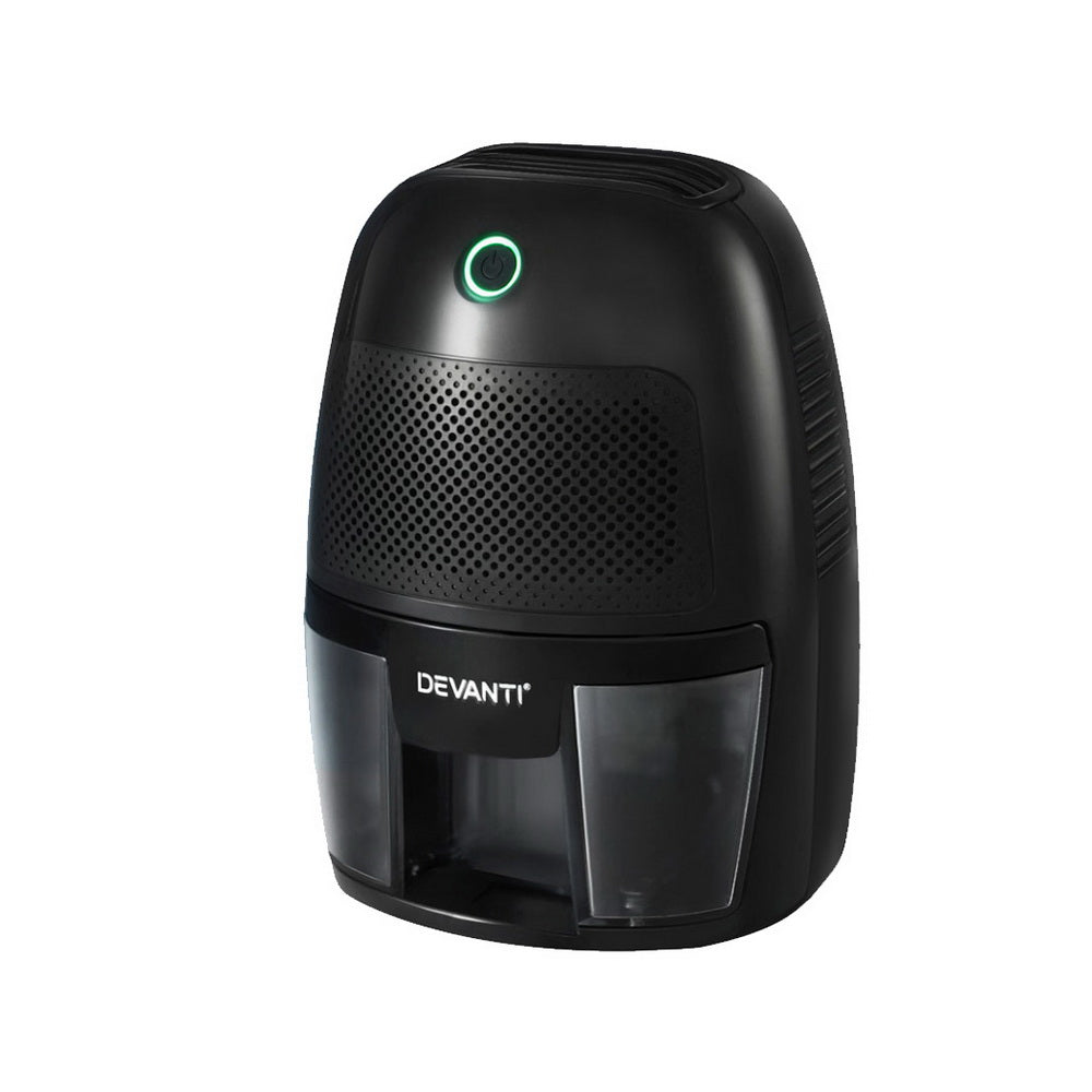 Devanti Dehumidifier 600ml Portable Mini Air Purifying Moisture Absorber Black