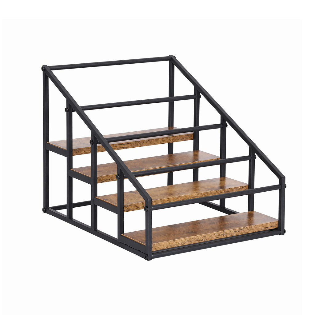 Artiss Wine Rack 4-Tier 16 Bottle Holder Freestanding Storage Stand Black Wood
