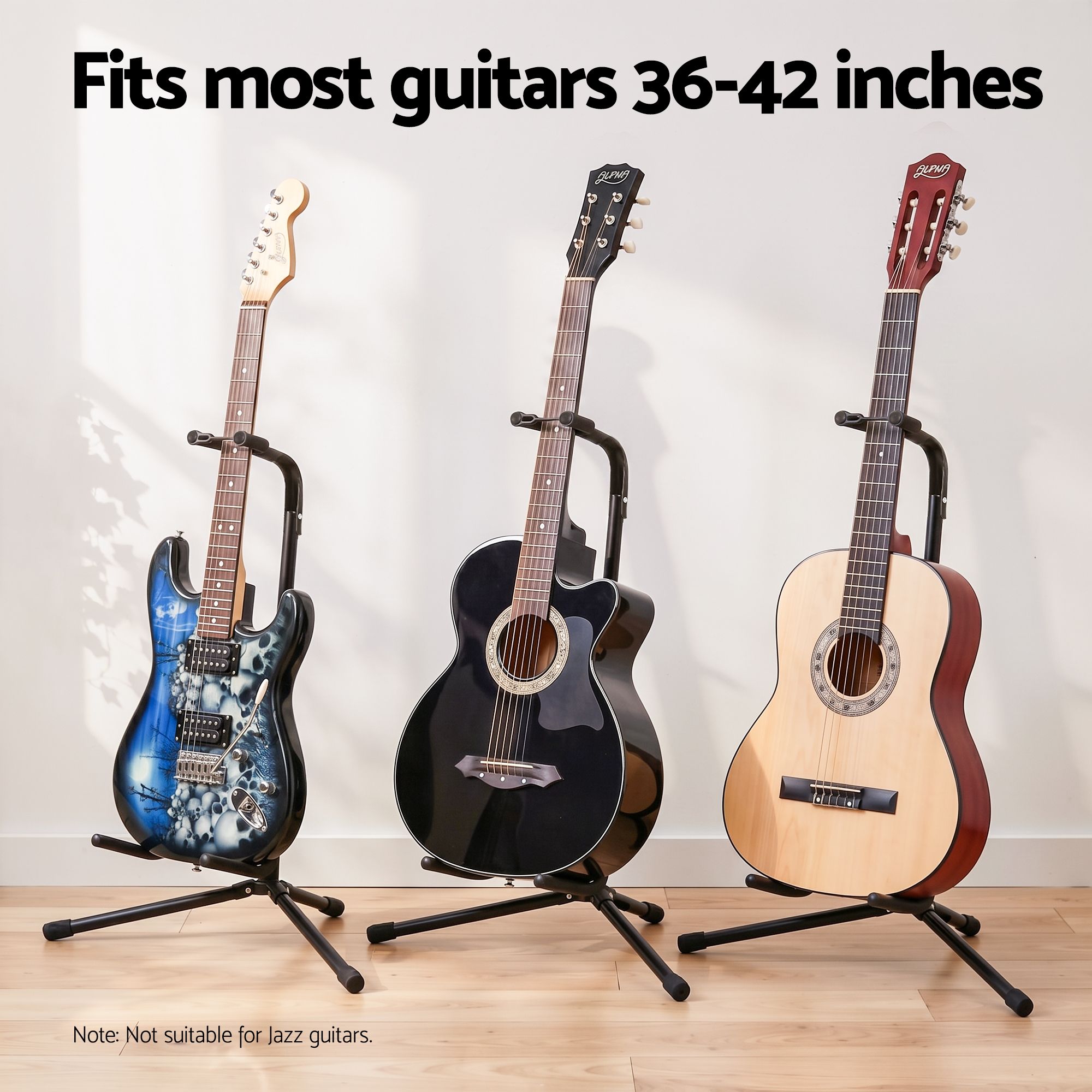 Guitar Stand Folding Adjustable Instrument Holder Rack Acoustic Electric Bass