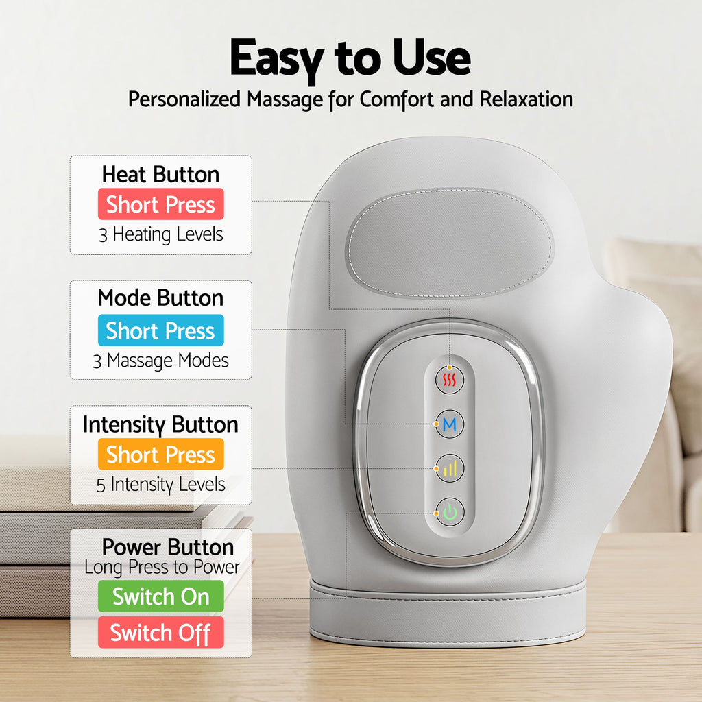 Livemor Hand Massager Heat Compression Arthritis Carpal Tunnel 5 Levels
