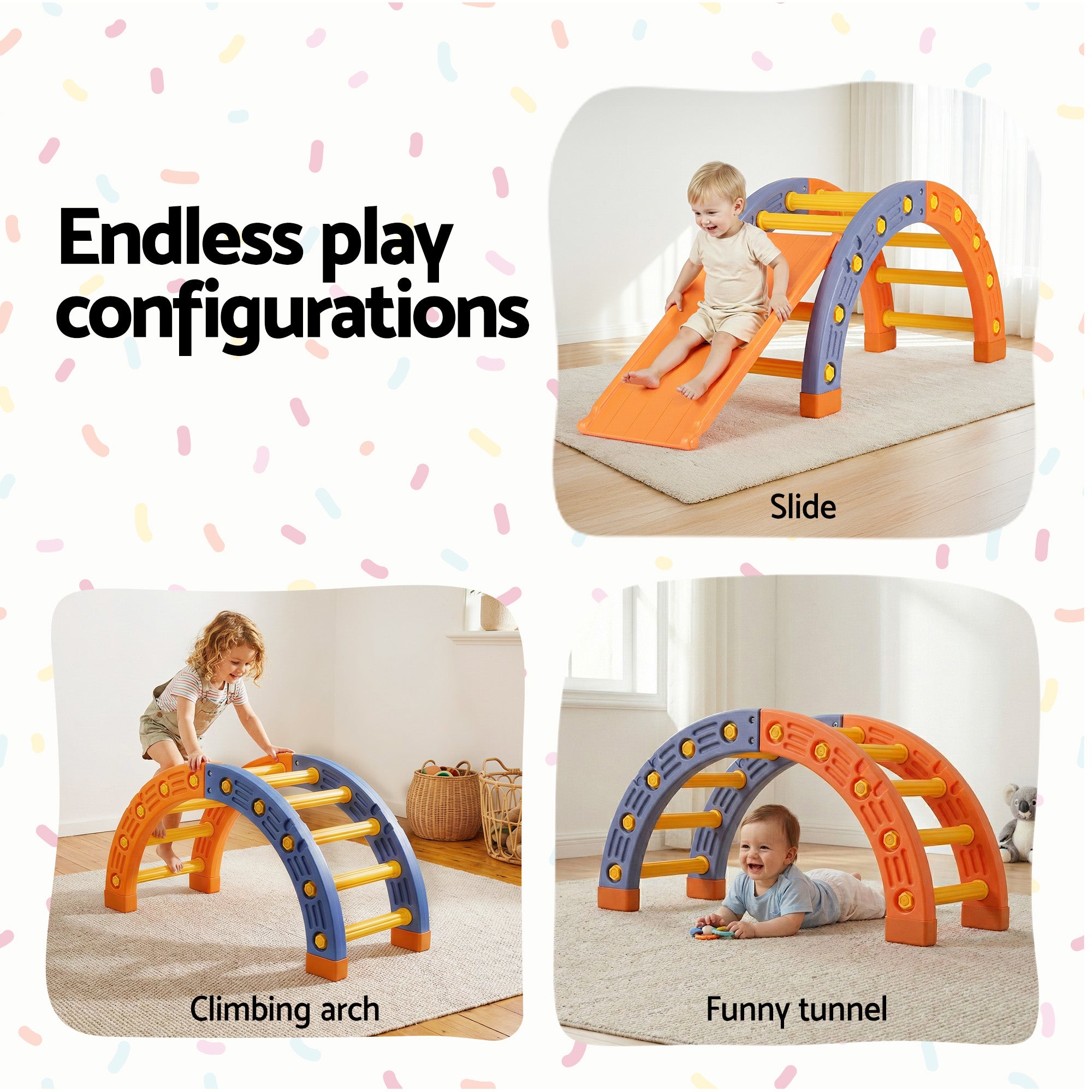 Keezi Kids Pikler Arch Climber Set with Slide Indoor Outdoor Toddler Toys