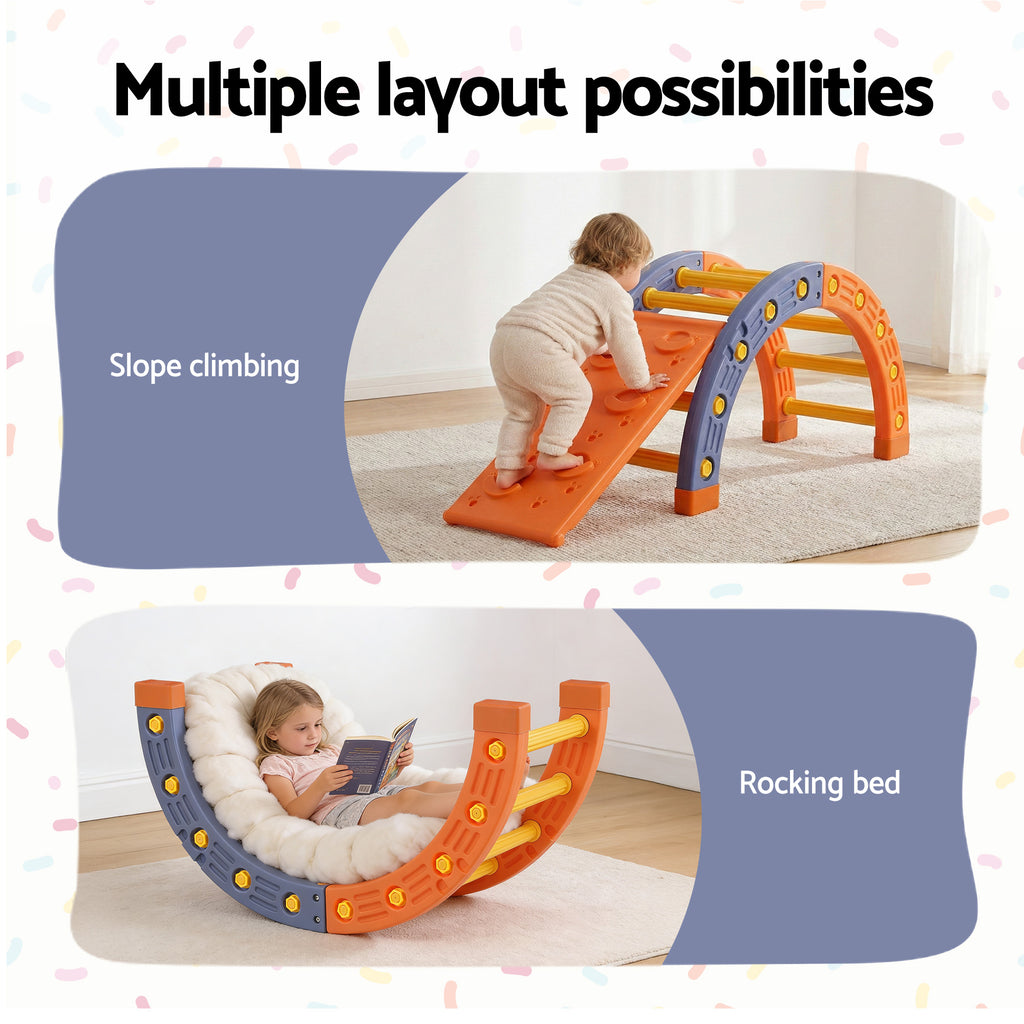 Keezi Kids Pikler Arch Climber Set with Slide Indoor Outdoor Toddler Toys