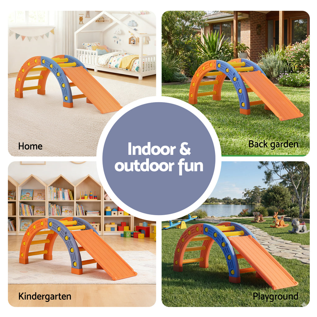 Keezi Kids Pikler Arch Climber Set with Slide Indoor Outdoor Toddler Toys