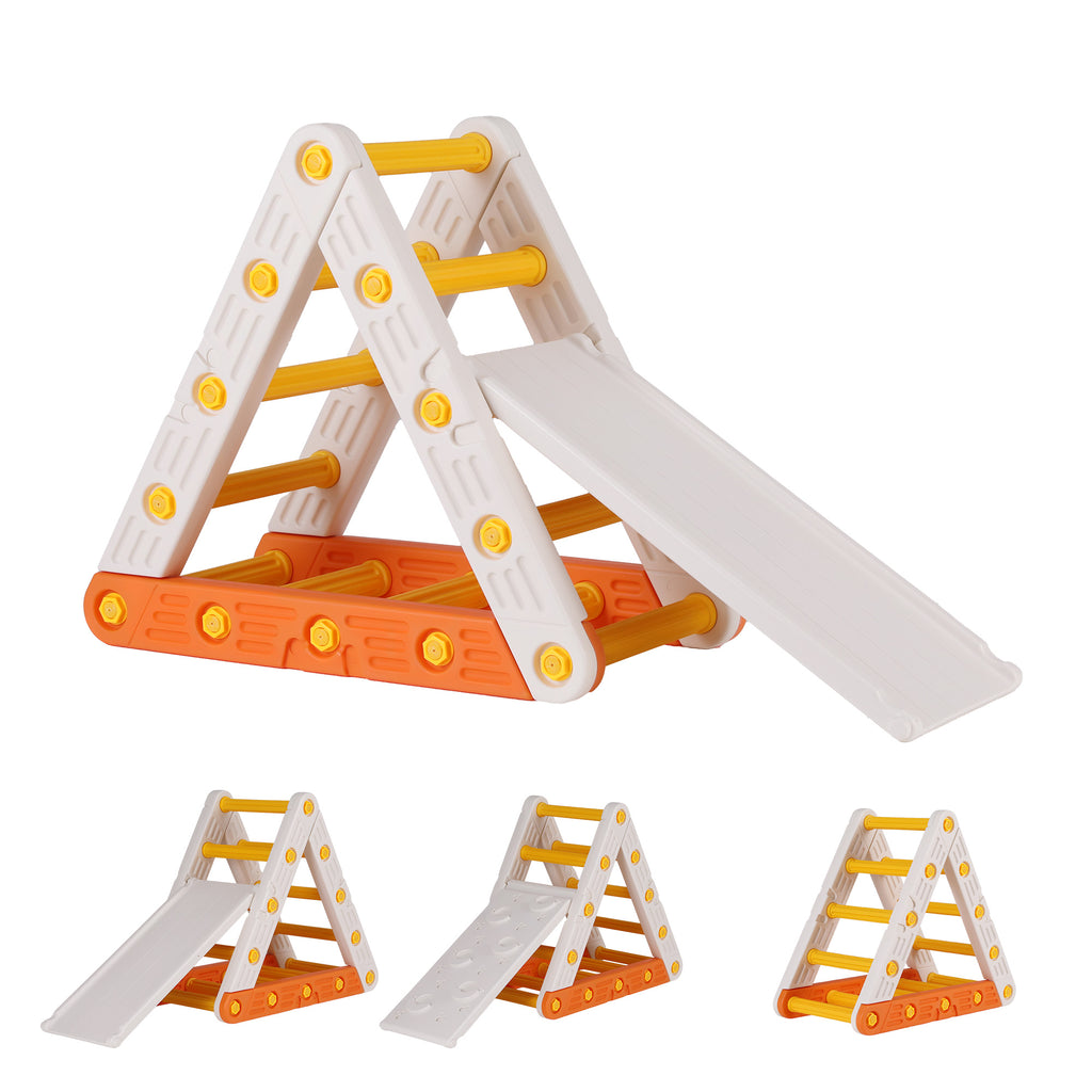 Keezi Kids Pikler Triangle Climber Set with Slide Indoor Outdoor Toddler Toys