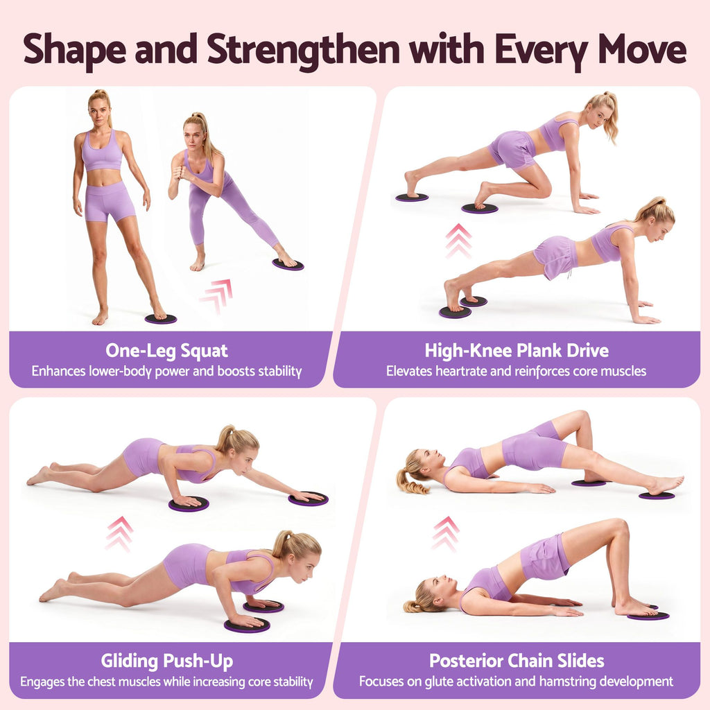 Everfit Pilates Ring Set 15pc Home Workout Kit Ball Yoga Socks Purple