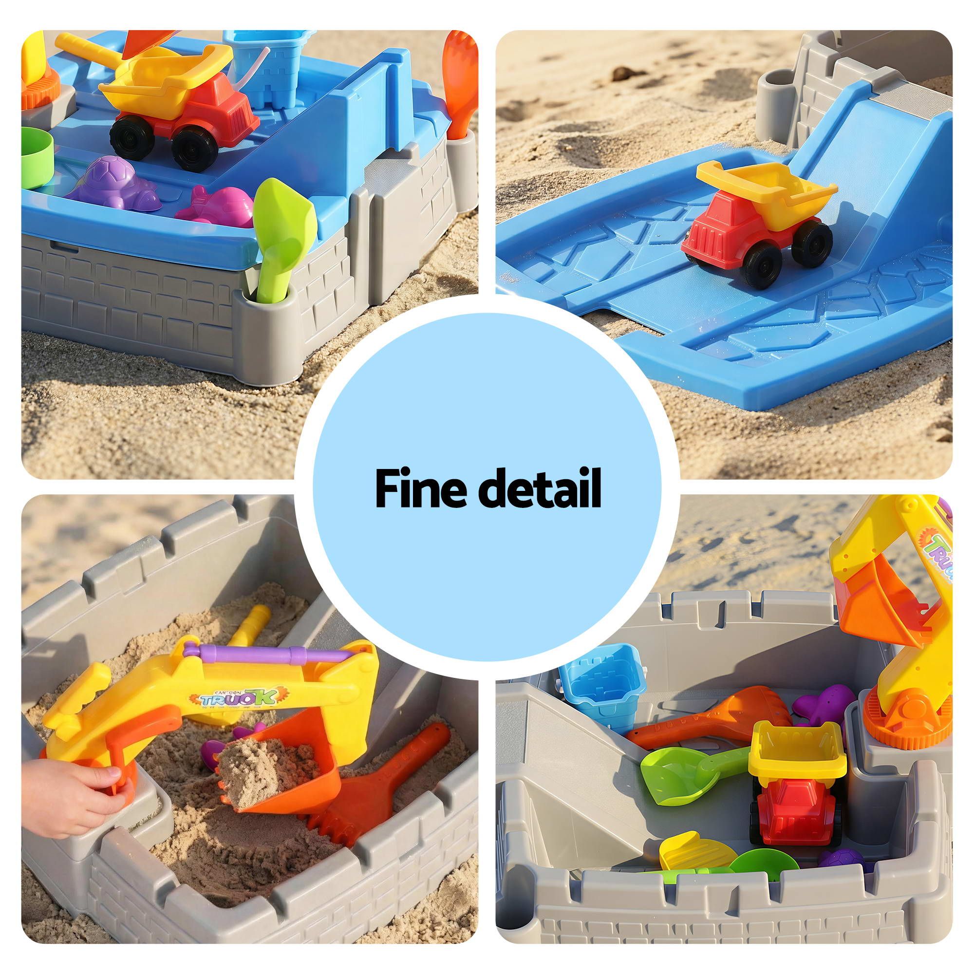 Keezi 2-in-1 Kids Sandpit Water Table Excavator Digger Sensory Play Toys
