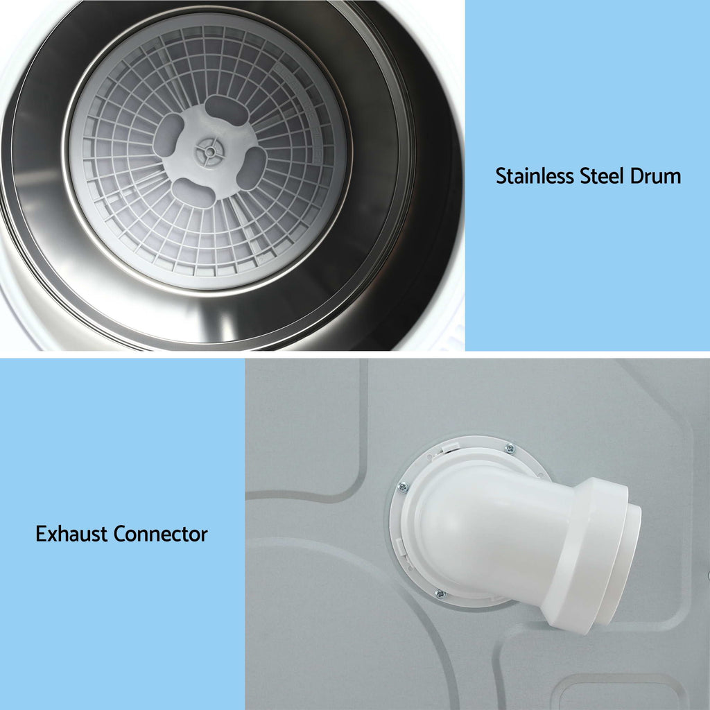 Devanti Tumble Dryer 6kg Clothes Dryer Touch Screen Stainless Steel Drum