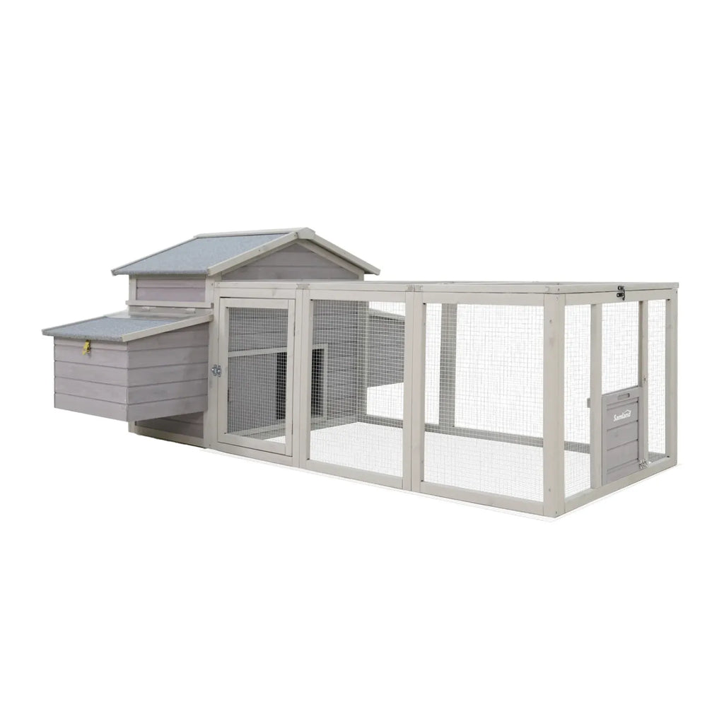 Samland Wooden Chicken Coop with Run Outdoor Waterproof Hen House Large