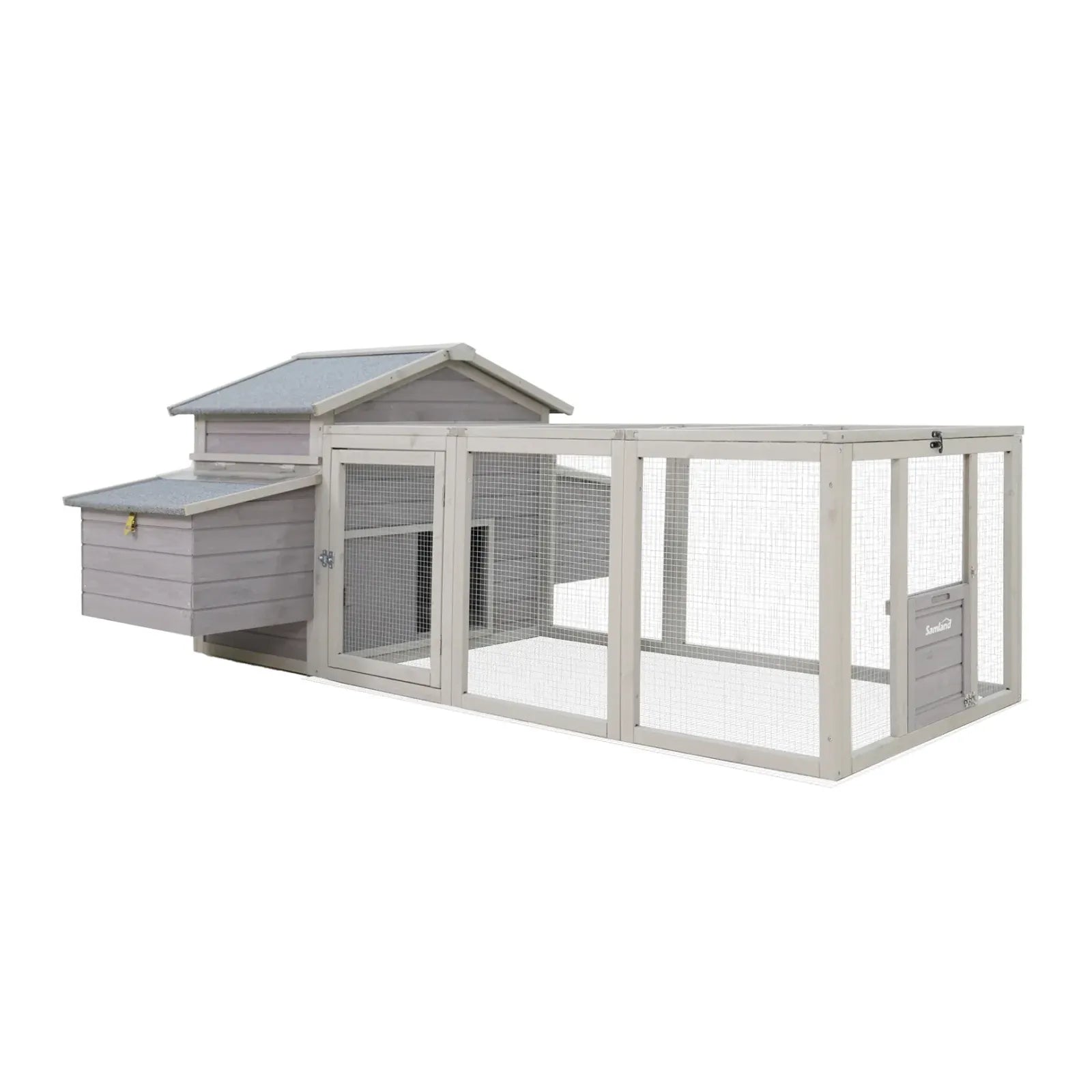 Samland Wooden Chicken Coop with Run Outdoor Waterproof Hen House Large