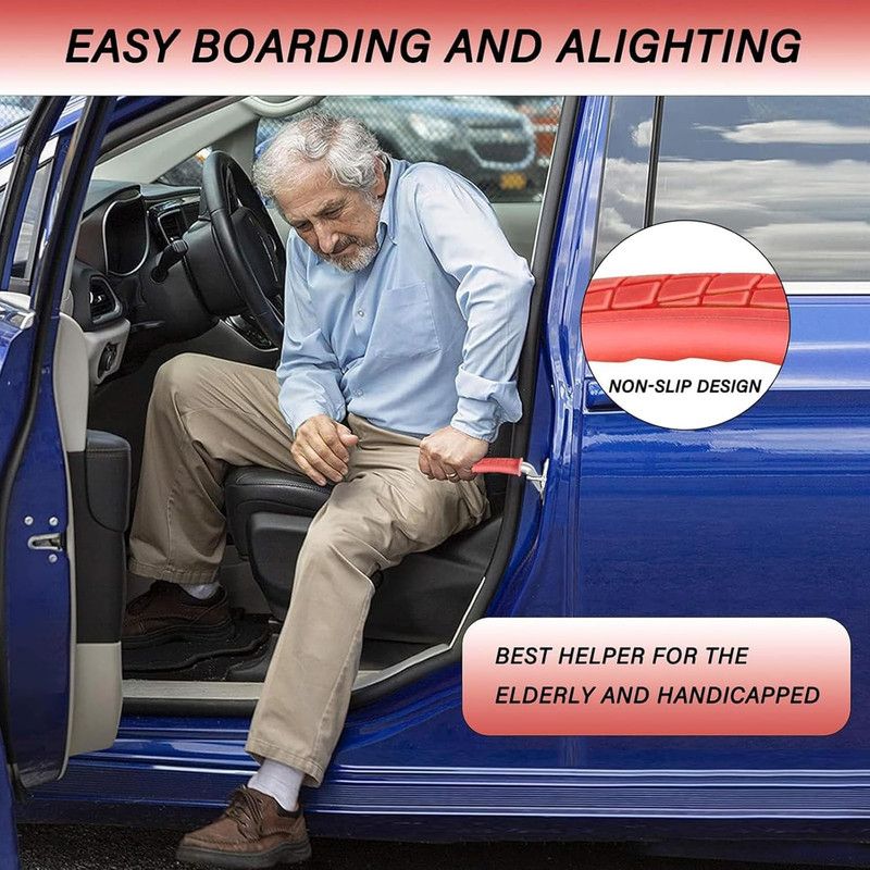 Auto Cane Portable Vehicle Support Handle, Car Door Assist Bar, Supports up to 300 Pounds, Car Door Handle for Elderly(1,Blue)