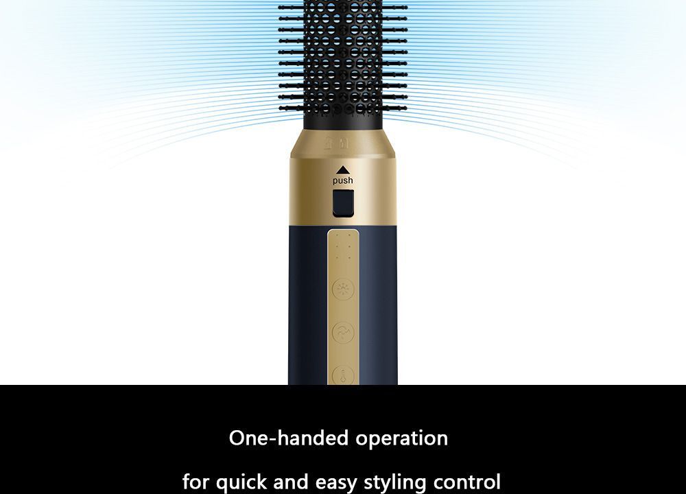 5-in-1 hair dryer, hair styling tool, hot air comb, straightening and curling, automatic curling iron, high-speed motor, Australian hair care, multifunction hair brush - Black - Size 6