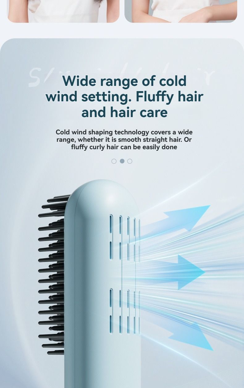 wireless hair comb, cold air hair comb, straightening comb, curling comb, hair styling tool, portable hair comb, Australia hair tool, rechargeable hair comb, travel hair straightener, versatile hair styler - Mocha - Size E
