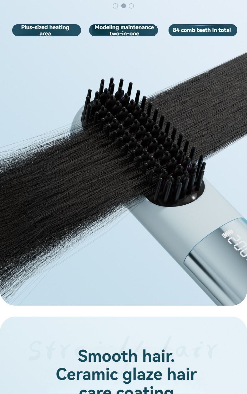 wireless hair comb, cold air hair comb, straightening comb, curling comb, hair styling tool, portable hair comb, Australia hair tool, rechargeable hair comb, travel hair straightener, versatile hair styler - Mocha - Size E