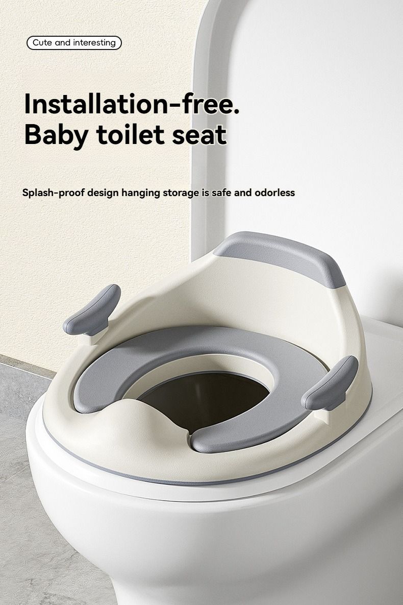 baby portable toilet seat, potty training, no installation, splash proof, hanging storage, travel potty seat, toddler toilet training seat - Camel - Size Soft cushion